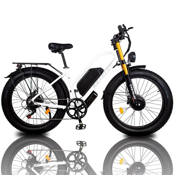 Dual Motor E-Bike: KETELES XF4000 23AH Battery 26x4.0 inch Fat Tire Electric Bike - Unleash the Power of Twin Motors on the XF4000 Dual Drive E-Bike