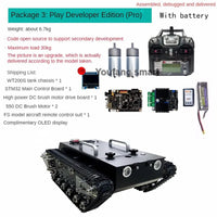 30kg Load RC Tank Chassis Metal Track 12VDC Motor Shock Absorption for STM32 Controller with FS Handle Programmable Robotic Car