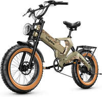 ZHENGBU K6F Off-Road Electric Bike for Adults 1000W Motor 48V 25Ah Removable Samsung Cells Battery 30MPH 40-60Miles 20"x4.0 Fat Tire Ebike