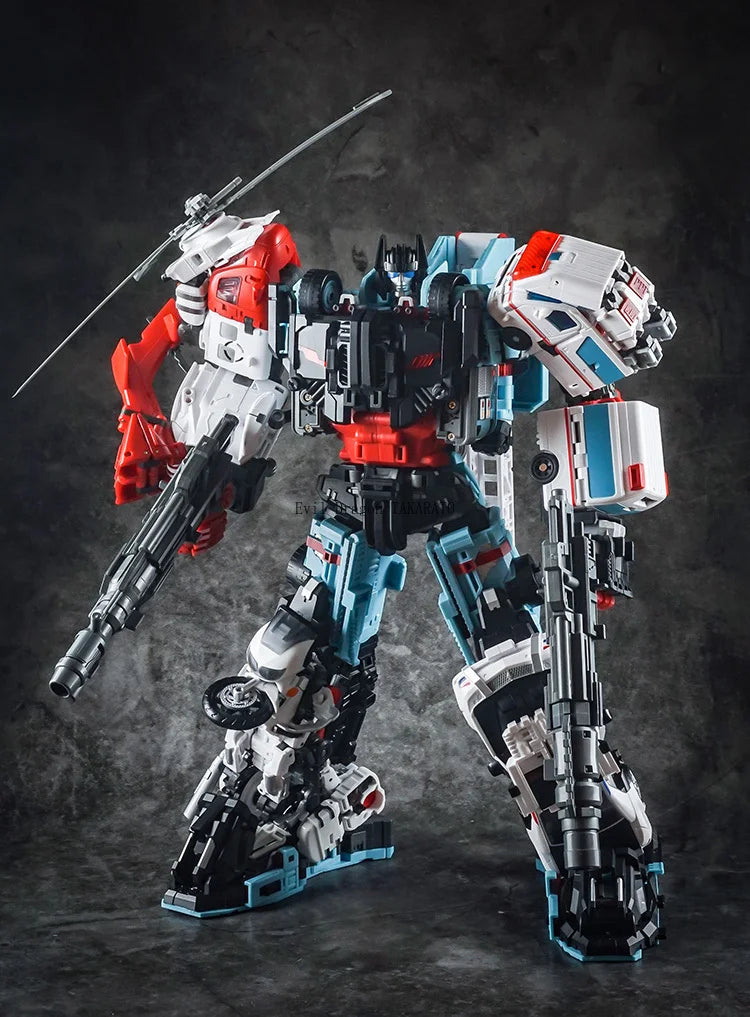 In stock Transforming Toy 5 in 1 Defensor Model YM-17 YM17 Vulcan Hotspot KO Action Figure Robot Model Collection