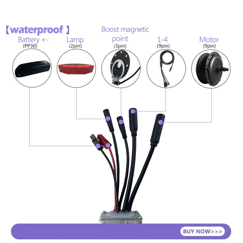 S966 NFC Color LCD Display & Waterproof Brushless Controller Kit - 15A / 22A (36V/48V 250W–500W) with Keyless NFC Unlock
