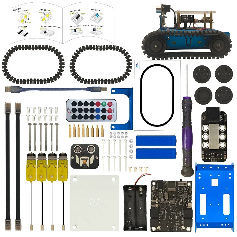 Programming Robot Puzzle Tutorial Young Student Youlebo Arduino Graphical Radio-controlled car Puzzle Toy Blue