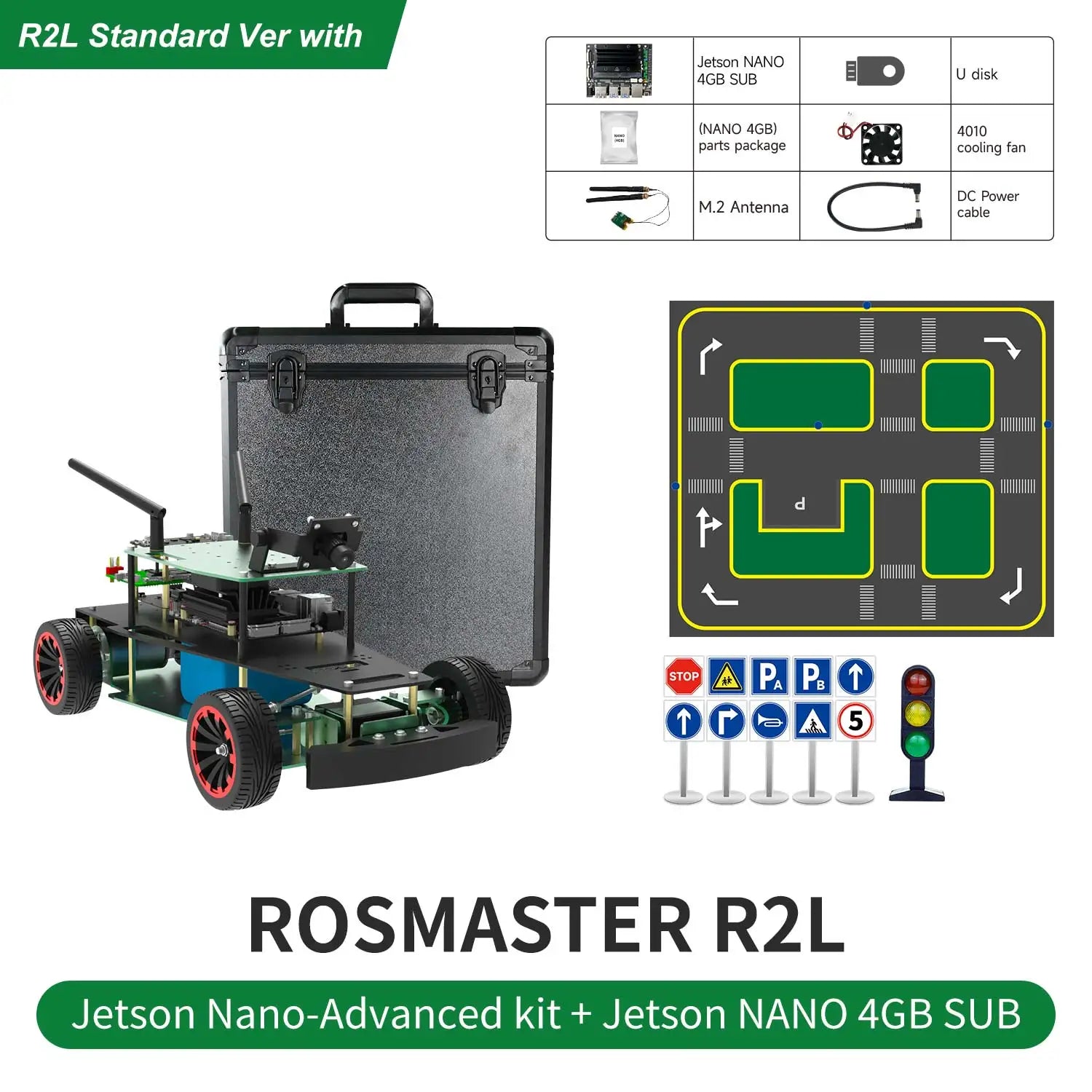 Yahboom Ackerman Structure R2l Ros Robot Car Python Coding For Jetson 