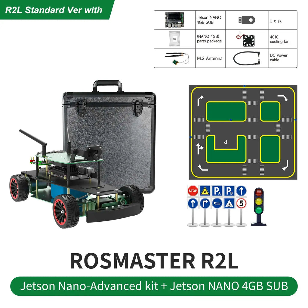 Yahboom Ackerman Structure R2L ROS Robot Car Python Coding for Jetson NANO 4GB Support Model Training Autopilot