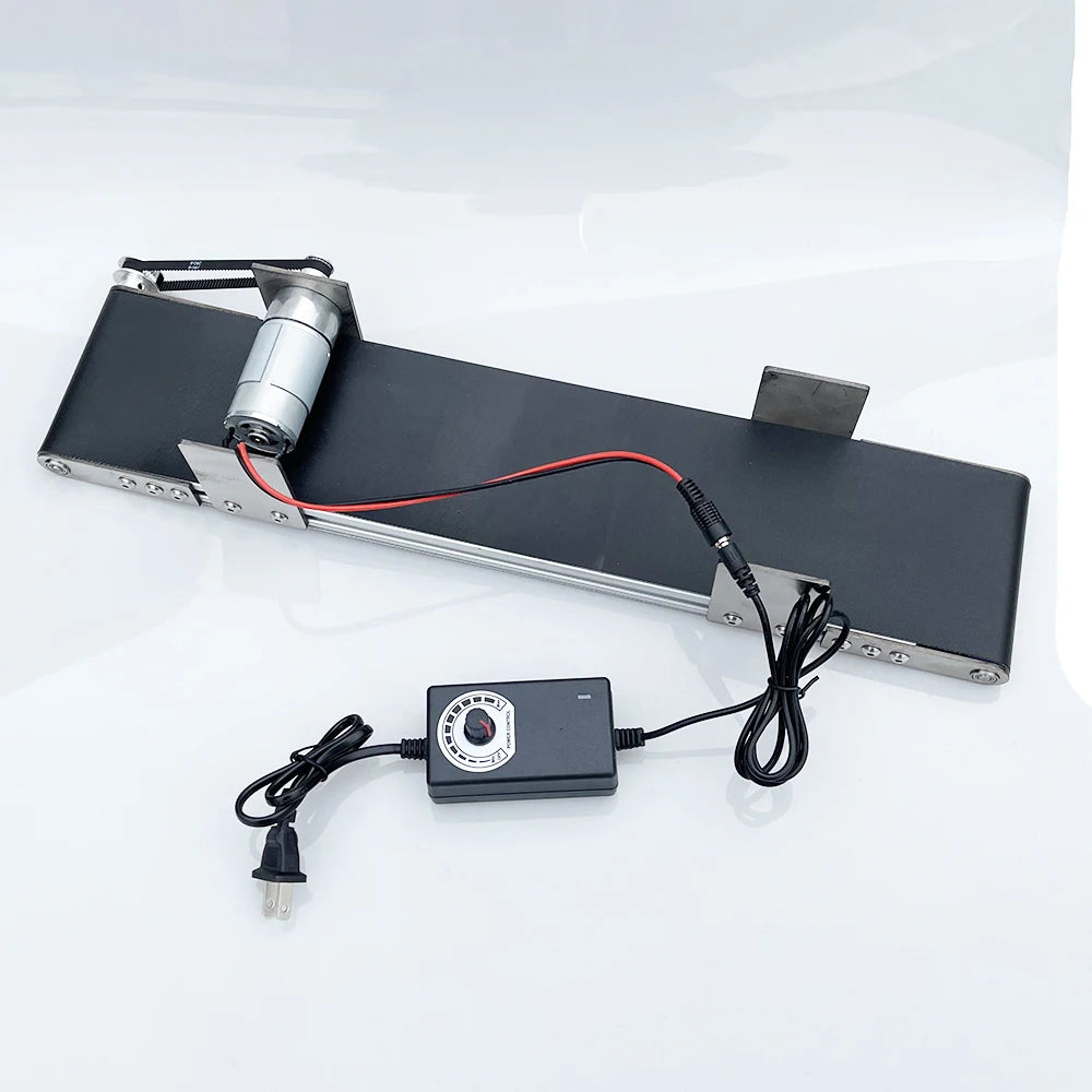 100*500mm Metel Adjustable Speed Motor Electric Conveyor Belt with Forward Assembly Line Experiment Friction for Robotic Arm Kit