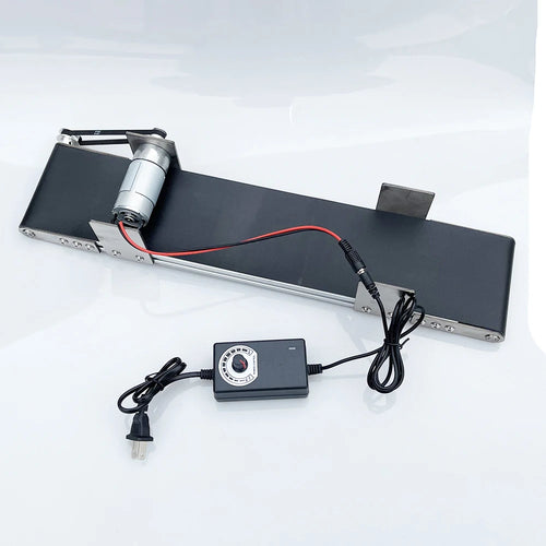 100*500mm Metel Adjustable Speed Motor Electric Conveyor Belt with Forward Assembly Line Experiment Friction for Robotic Arm Kit