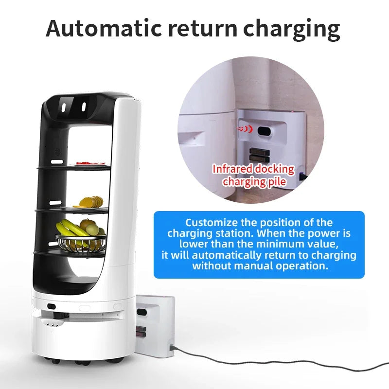 Factory Price Restaurant Pizza Food Robot Intelligence Indoor Food Delivery Robot Driverless Catering Hotel Serving Waiter Robot