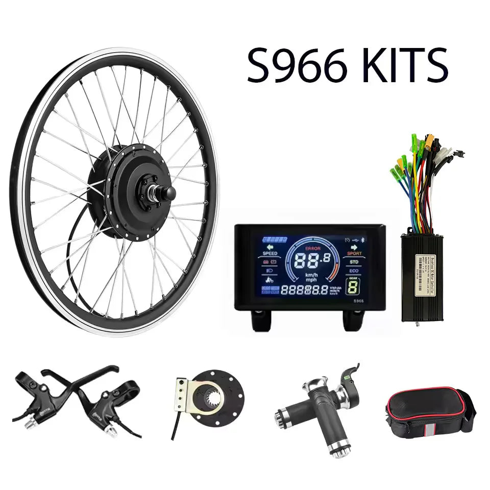 36V/48V 500W Electric Bike Conversion Kit - Front & Rear Geared Hub Motor Wheel