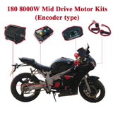 QSMOTOR QS180 90H 8000W Mid Drive Motor with Far Driver ND721200 Controller For Dirtbike Adult Electric Motorcycle