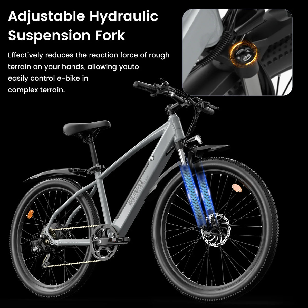 GUNAI GN27 Electric Ebike 750W  27Inch Elektrische Fiets with 48V 10Ah Battery 7-Shift Mountainbike Motorbike