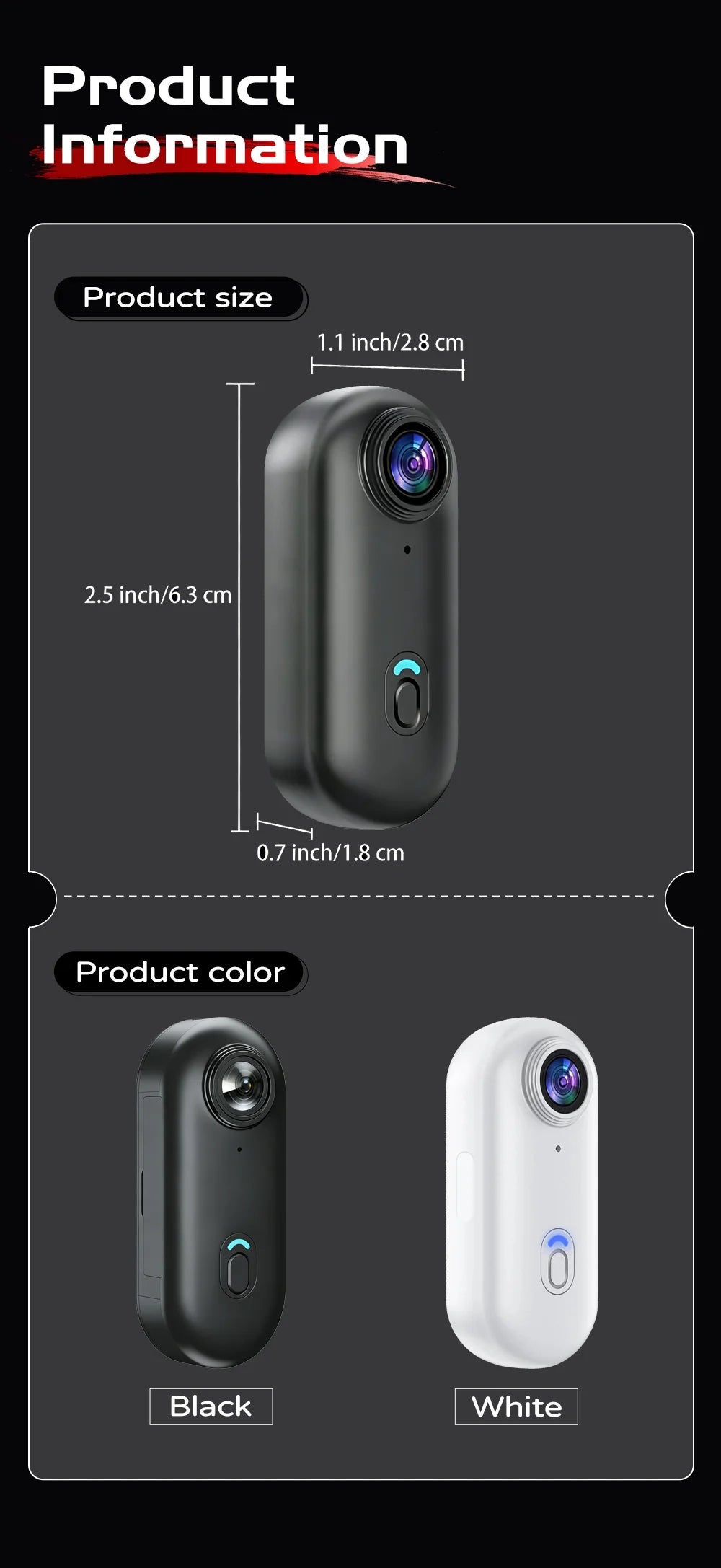 JETO H88 Mini 4K WiFi Body Camera with Magnetic Clip
