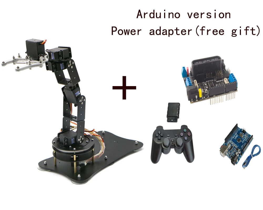 6 DOF Robot Arm with Rotatio Base Metal Alloy Manipulator Claw Kit For Arduino Robot DIY Kit UNO/ESP32/STM32 Programmable Robot