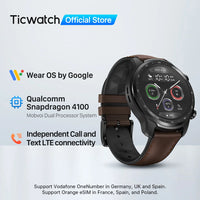 TicWatch Pro 3 Ultra LTE Wear OS Smartwatch Vodafone and Orange Snapdragon Wear 4100 Watch Blood Oxygen Monitoring NFC Payment