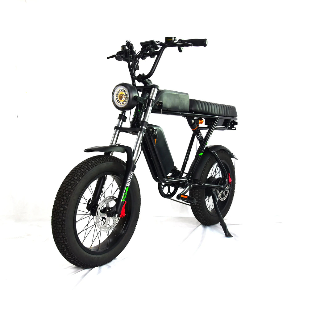 Super Cool 1000W 35Ah Fatbike Double Battey Mid Suspension Electric Bike 73 Adult ebike Mountain long Seat ebikes