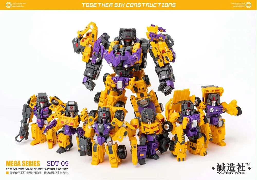 New Transformation Toys Robot Master Made SDT-09 SDT09 Demolisher Devastator Full Set 5 in 1 Yellow Version Figure in stock
