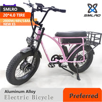 Dual Drive 2000w Mountain Ebike  SMLRO E5 Plus Electric Fat Tire Bike and 48V 18AH Removable Lithium Batter 4.0 Fat Tyre Electric Bike Mountain Sports E-bike