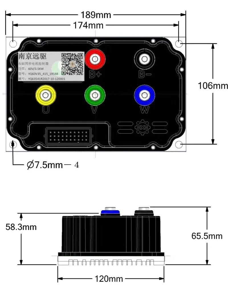 US Stock Fardriver Programmable Controller ND72530 ND84530 ND96530 Sine Wave FOC Controller For Electric Bike Motorcycle 5kw-6kw