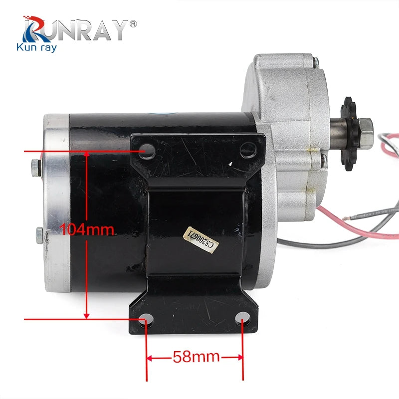 MY1020Z 24V 450W DC Brushed Motor Kit With 24V 500W Brush Controller 420 38T Tooth 77Link Chain Electric Tricycle DIY Motor Kit
