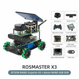 ROSMASTER X3 ROS2 Robot Mecanum Wheel Aluminum Alloy Frame Autopilot Lidar Mapping for Jetson NANO Orin NX Orin NANO RaspberryPi