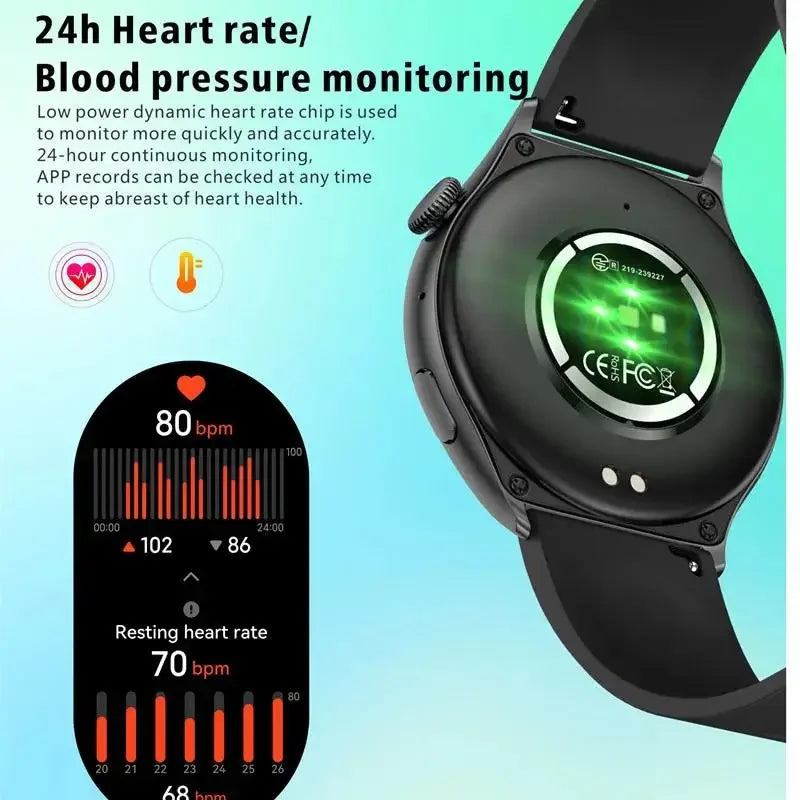 Gaines Fashion Smart Watch QX10 Men 1.43inch Amoled Large Screen Bluetooth Call Music Player AI Voice Sport Fitness Women Smartwatch
