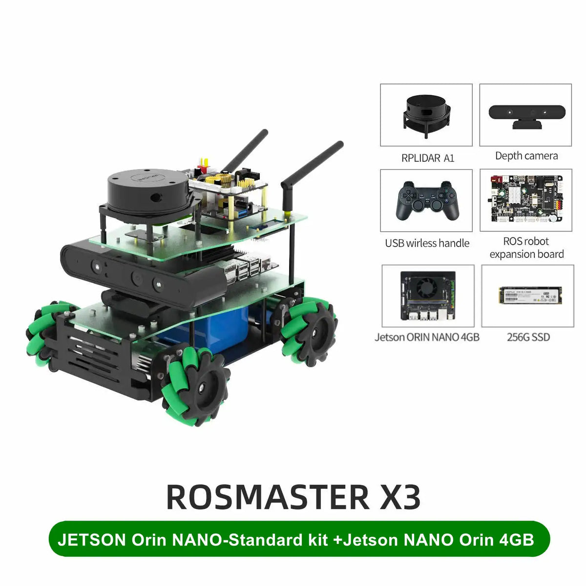 ROSMASTER X3 ROS2 Robot Mecanum Wheel Aluminum Alloy Frame Autopilot Lidar Mapping for Jetson NANO Orin NX Orin NANO RaspberryPi
