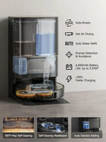 X40 Ultra Robotic Vacuum with Removable & Liftable Mop, 12,000Pa Suction, Side Brush Extensive Cleaning, 158°F Mop & Wash