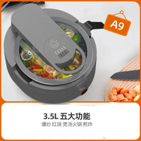Household new cooking machine.Fully automatic. Intelligent robot. Can be used as a frying pan. Fried rice machine. Cooking pot.