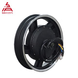 QSMOTOR 17X3.5inch 5000W 72V 100kph hub Motor with EM200-2SP controller power train kits for electric motorcycle