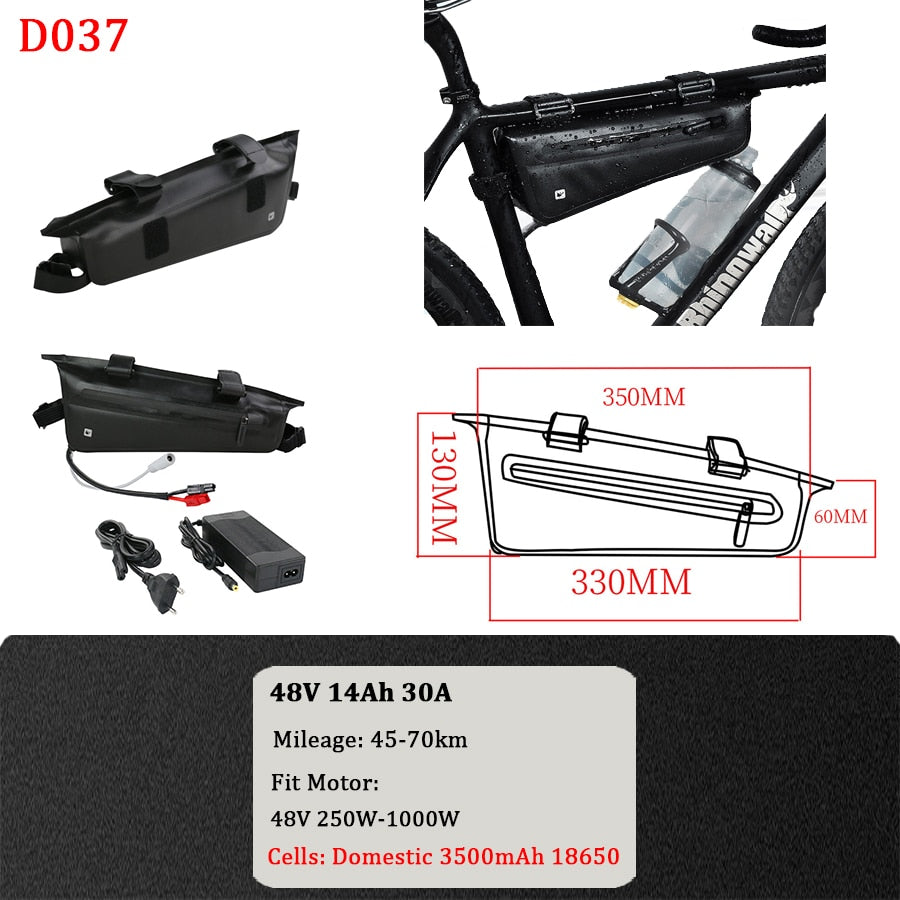 Triangle Ebike Battery  - Electric Bike Battery  with 18650 Cells for Escooter - 36V 48V 52V 20Ah 24Ah 28.8Ah -Triangle Ebike Battery Compatible with 350W 500W 750W 1000W 1500W 1800W Motors