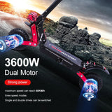 Dual Drive 3600W 48V 21Ah Adult Fast Electric Scooter Foldable 11'Fat Tire e scooter aluminum alloy European stock off road