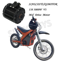 Stock QS 138 3000W 70H V1 Mid Drive Motor spline shaft with 428 14T sprocket  Kit with EM150sp Controller and Z6 Throttle