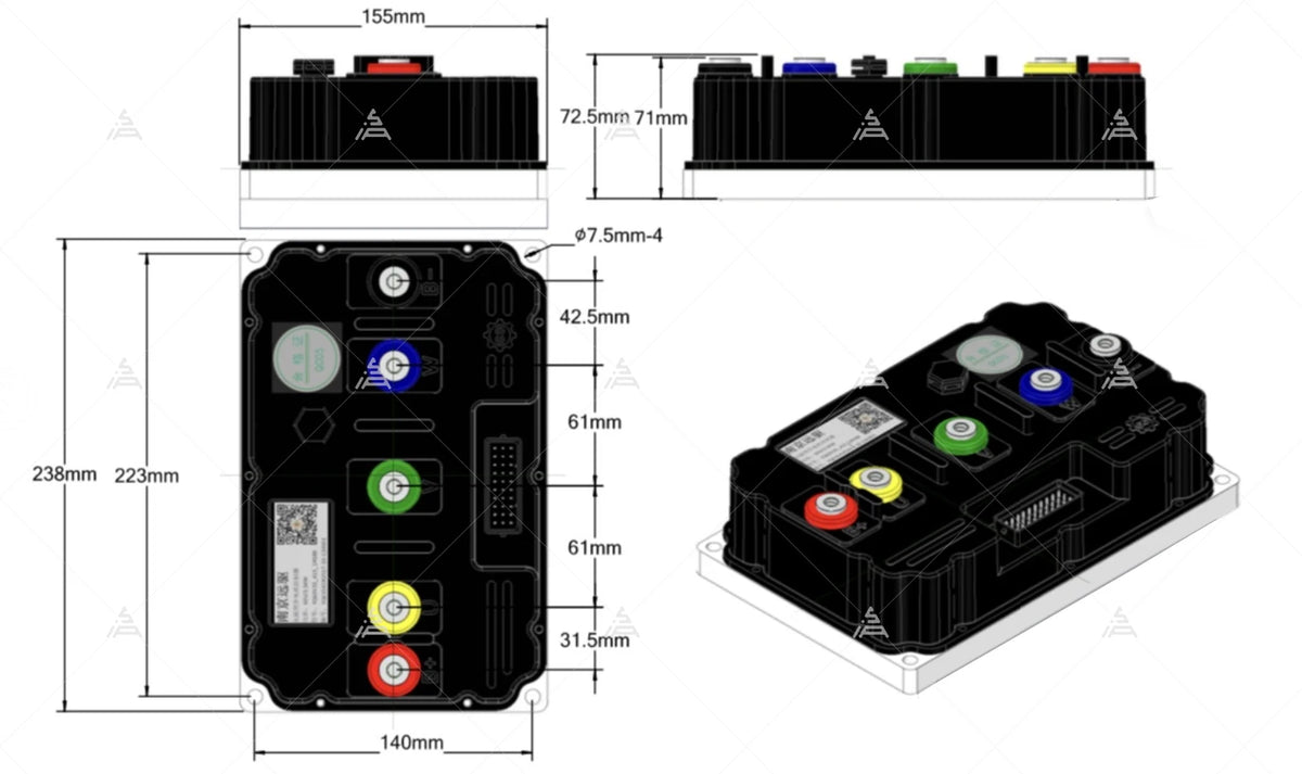 FarDriver ND841800HR ND961800HR 96V 84V 1300A Max DC Current Programmable Controller With Regenerative Braking Function
