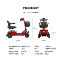 Electric Scooters Adults 4 Wheels Electric Scooter 12AH 20AH Folding Electric Kick Scooter For Elderly/Disabled Armrest Seat