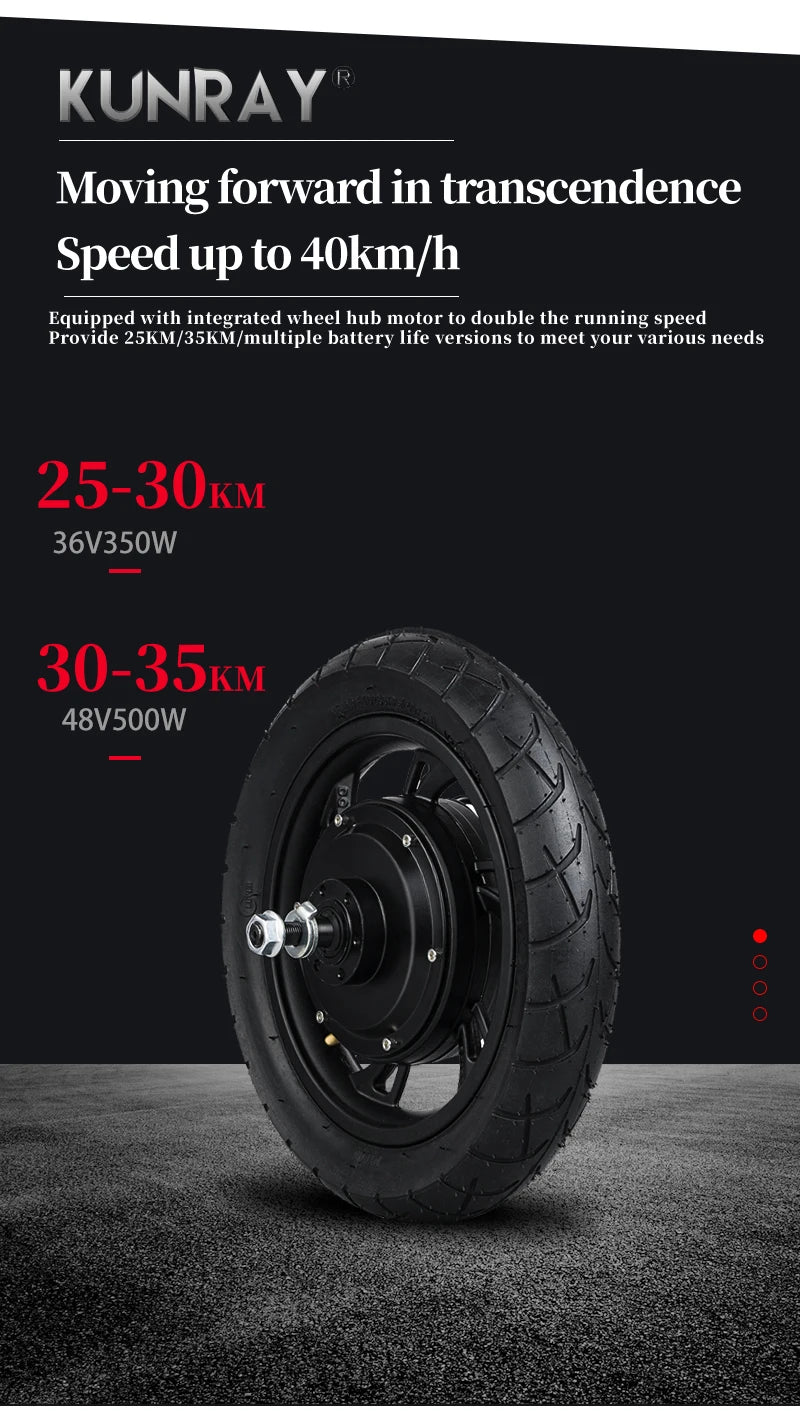 12-Inch Electric Scooter & Folding E-Bike Rear Hub Motor Wheel - 36V 350W / 48V 500W Brushless Motor (With / Without Tire)