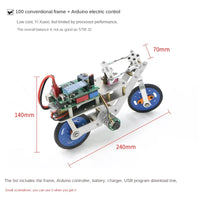 Self-Balancing Metal CNC Machined Mini Bike For Arduino Robot Car with IOS-APP Control RC Tank Metal Motorcycle UNO Kit