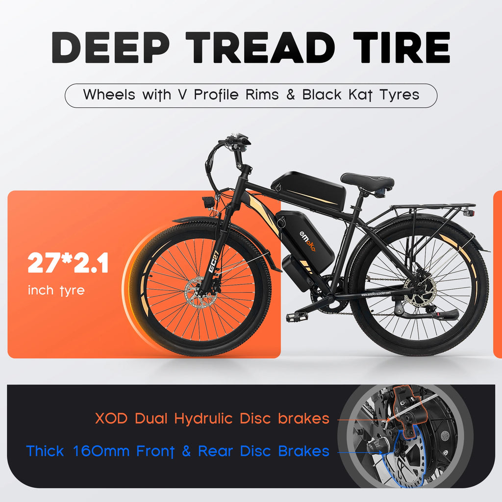 UK Warehouse New Design EMOKO 350W Electric City Bike with Long-Lasting 48V 15Ah Fast & Time-Saving Ride