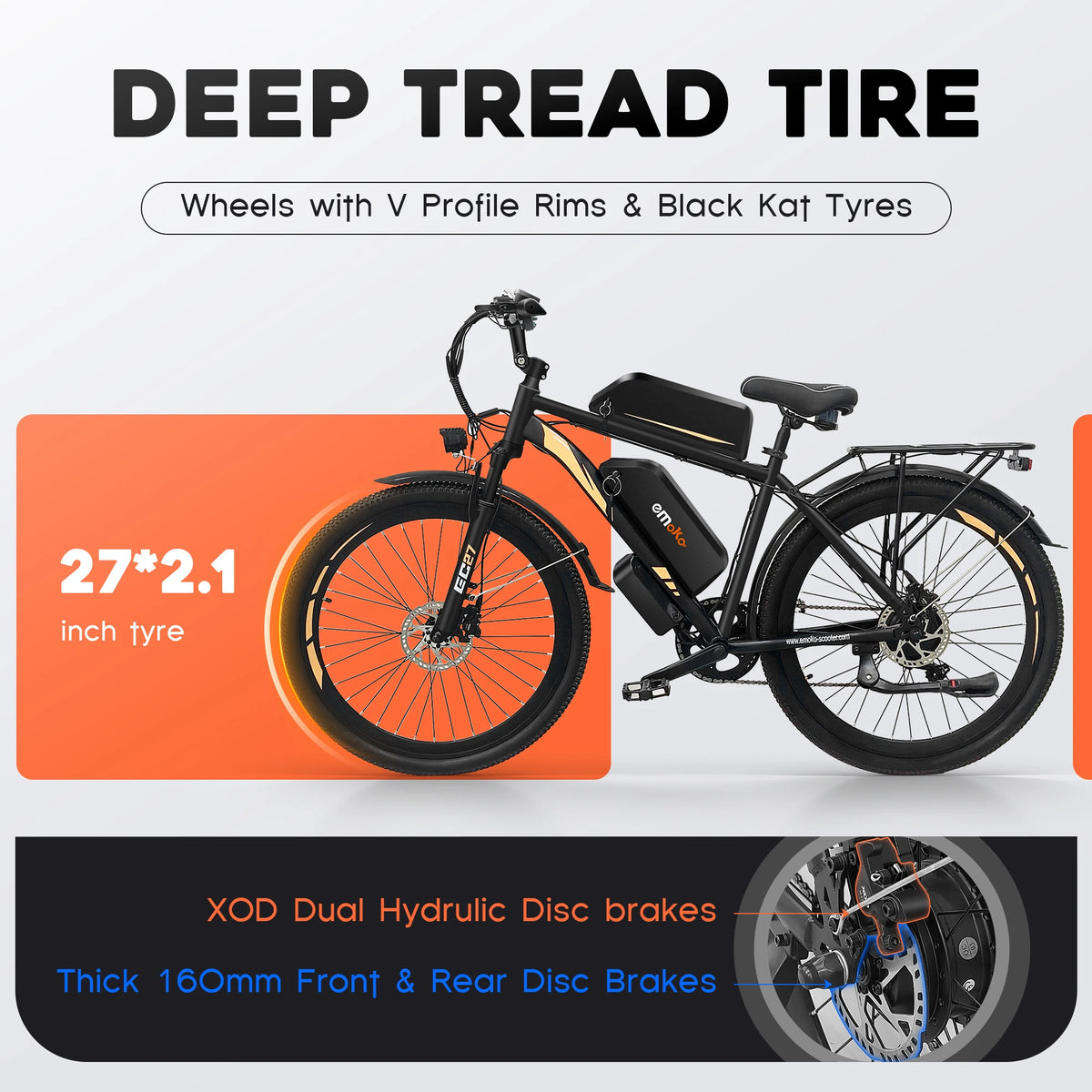 UK Warehouse New Design EMOKO 350W Electric City Bike with Long-Lasting 48V 15Ah Fast & Time-Saving Ride