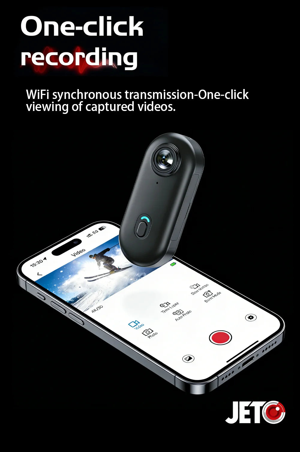 JETO H88 Mini 4K WiFi Body Camera with Magnetic Clip