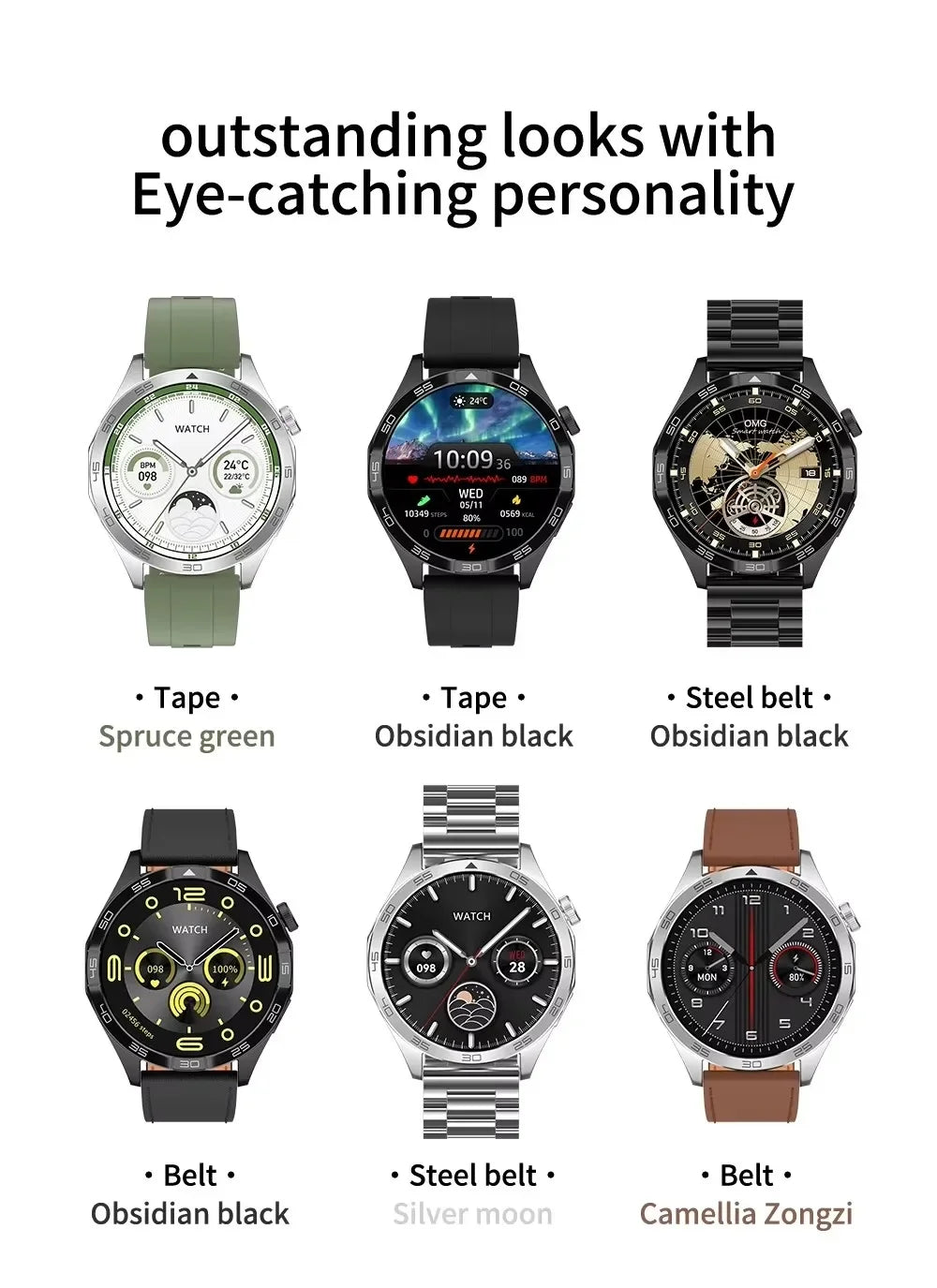 Gaines Men Smart Watch SK50 Pro Wireless Charging 1.62inch Amoled Screen BT Calling AI Voice Compass Health Monitoring Smartwatch