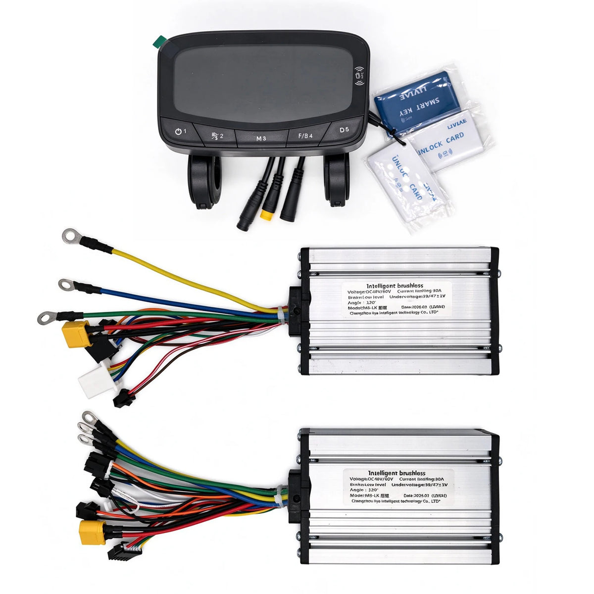 REDDYDY RD2 60V Dual Motor Brushless Controllers (A & B) & Large LCD Display Kit (5000W)