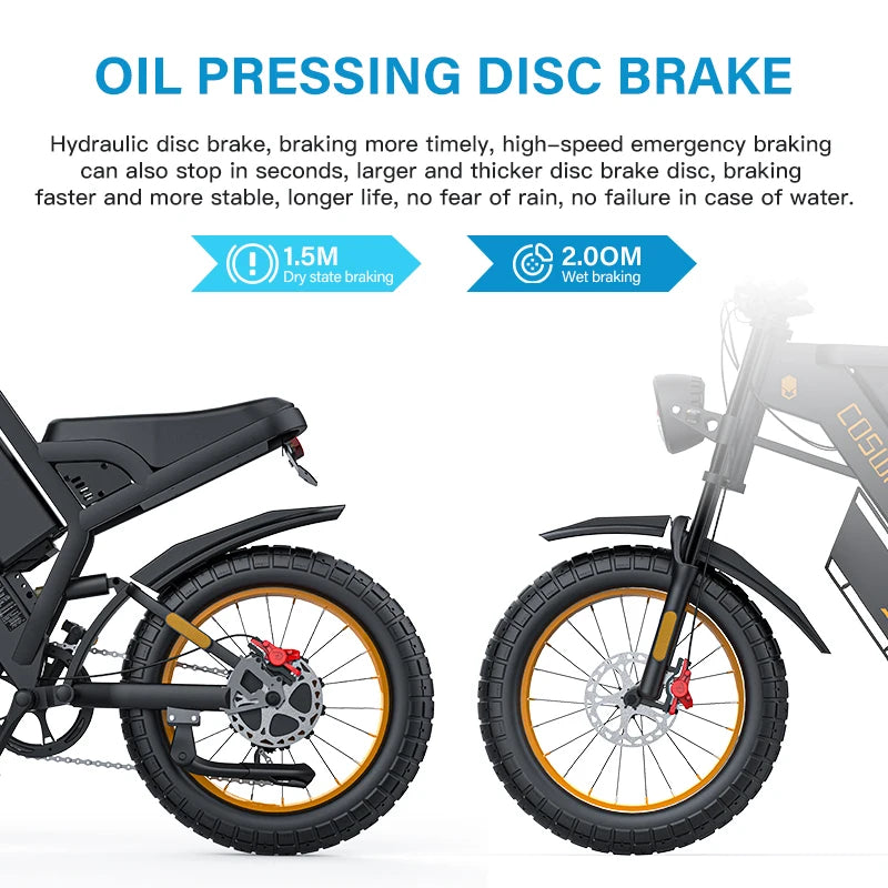 Coswheel  Motorcycles Electric bike Mountain bikes 1500W Electric motorcycle for aduto 20 Inch Fat tire e bike 48V  Road Ebike dirt bike