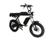 Super Cool 1000W 35Ah Fatbike Double Battey Mid Suspension Electric Bike 73 Adult ebike Mountain long Seat ebikes