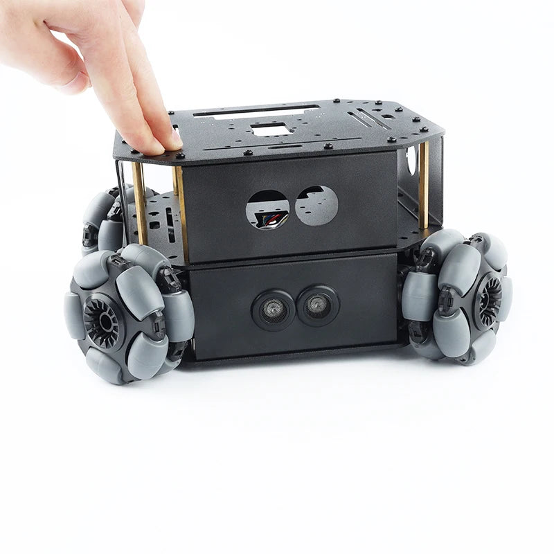 4WD Omni Wheel Robot Car Robotic Arm Chassis Obstacle Avoidance Ps2 Handle RC Car for Arduino Robot Kit UNO Programmable Robot