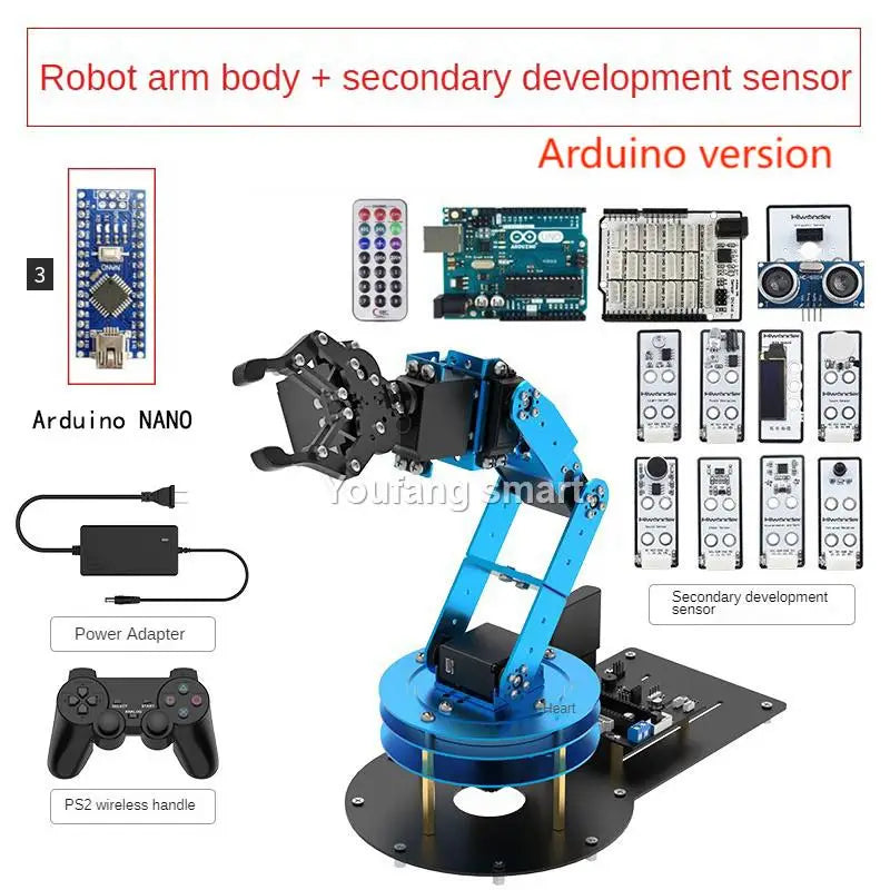 NANO/STM32 6 DOF Robot Metal Alloy Mechanical Arm for Arduino Robot DIY Kit to Ps2/Somatosensory Gloves Programmable Robot Arm