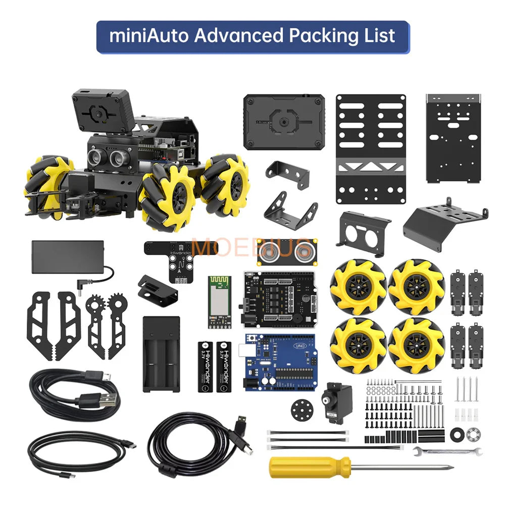 Arduino Smart Car Miniauto Omnidirectional Microphone Wheel AI Visual Recognition Tracking UNO Programming Robot