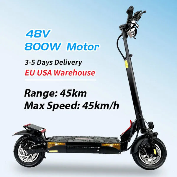 Eu Warehouse Foldable 2 Wheel Electric Scooter For Adult 48V 16.8Ah 800w Off-road 60km Electric Scooter With Spring Suspension