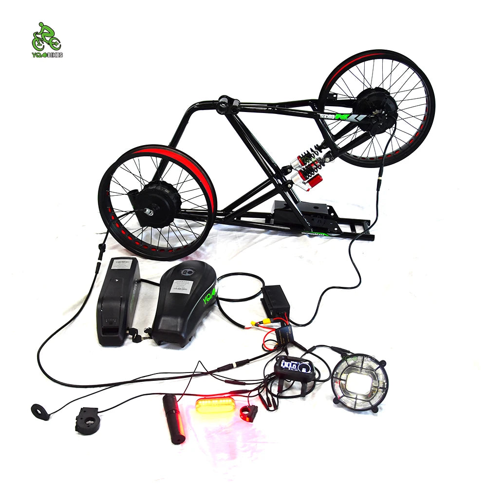 YQEBIKES 20*4.0inch DIY Bicycle Part  Power 3000W Ebike 73 RX S2 Accessories Dual Motor Other ebike Conversion Kit for Assembly