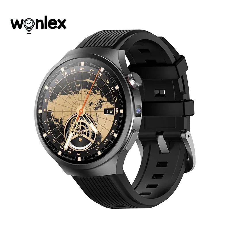 Wonlex 4G LTE Smart Watch GPS WiFi Android8.1 Ai Voice Assitance 3+32GB Storage Camera 4G Global Call Smartwatch For Men Women