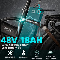 ZHENGBU EUY F6 20 Inch Fat Tire Folding Ebike 48V 18Ah Removable Lithium Battery 750W Motor 30MPH Electric Bicycle