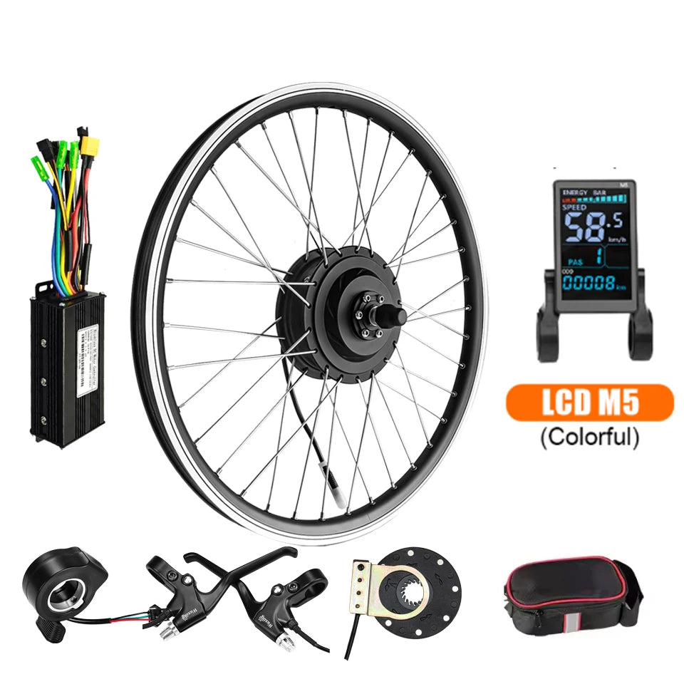 36V/48V 500W Electric Bike Conversion Kit - Front, Rear & Cassette Geared Hub Motor Wheel